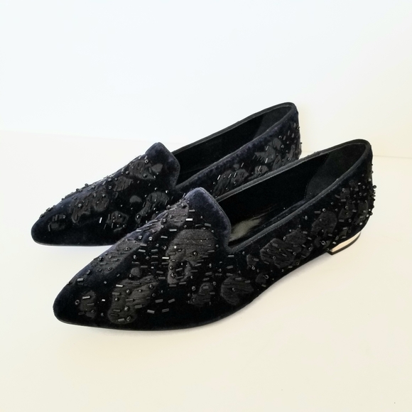 Burberry Shoes - NEW Burberry Beaded Velvet Flats Loafers Shoes 7.5